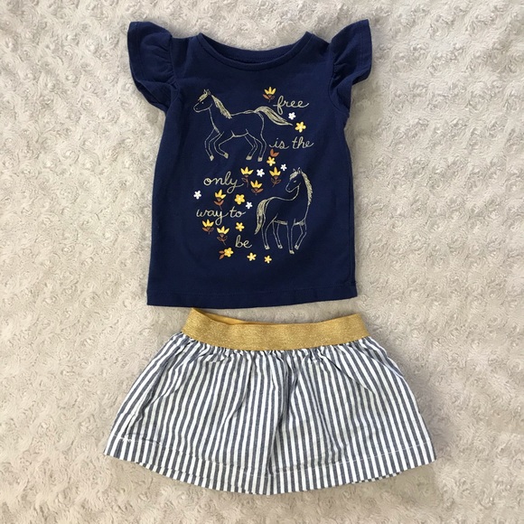 Carter’s Baby Girl Horse Outfit 3 Months Skirt - Picture 2 of 5